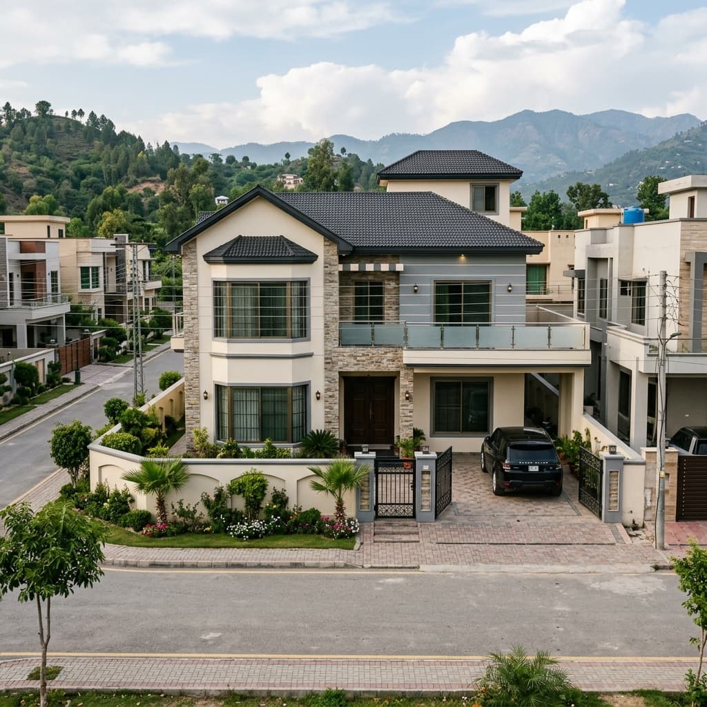 Modern well-built homes in Mirpur Azad Kashmir funded by UK diaspora remittances