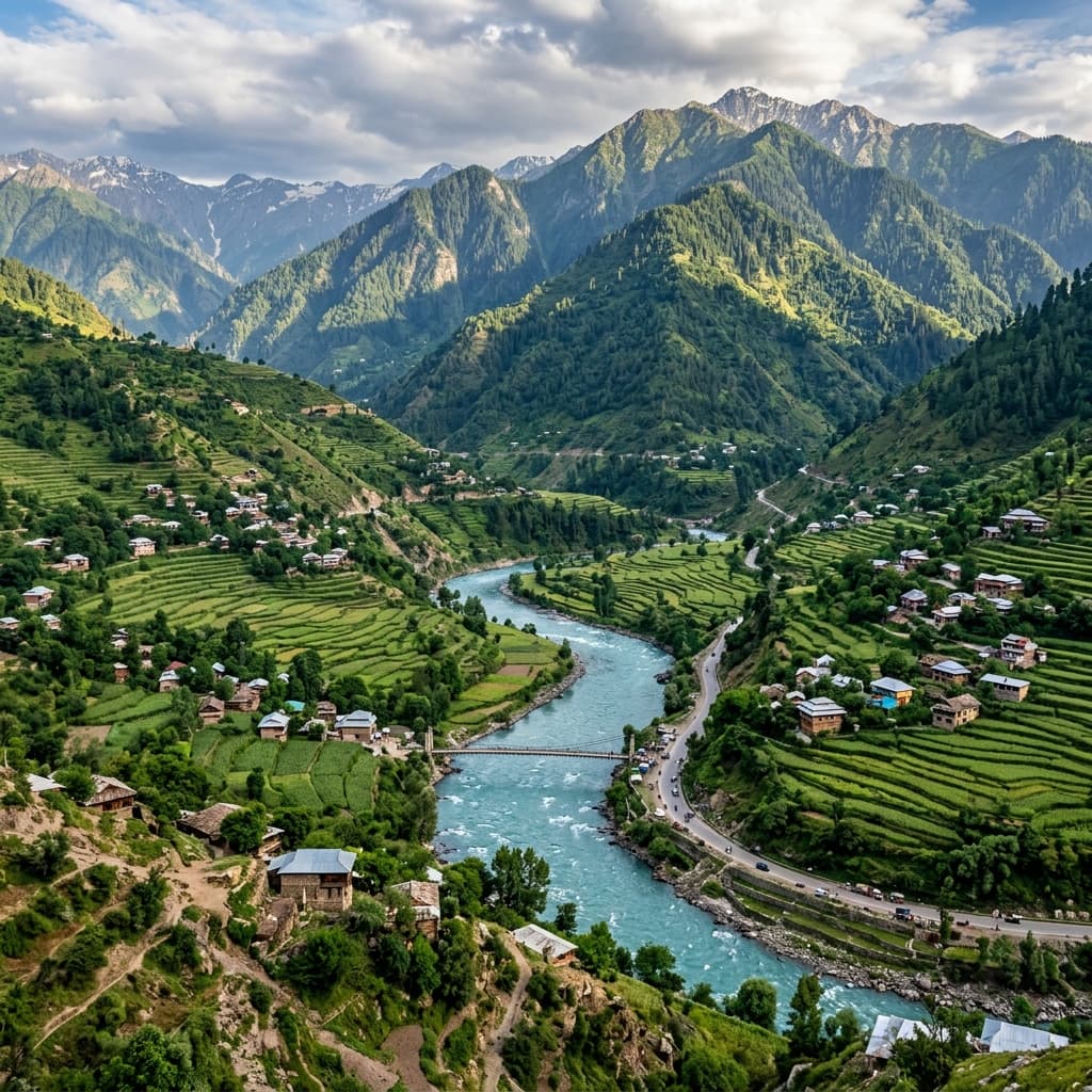 Neelum valley and river in Azad Kashmir — AJK Electricity Department territory